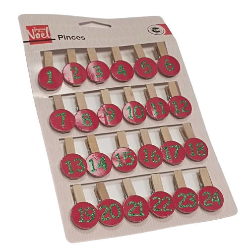 pinces chiffres calendrier de lavent