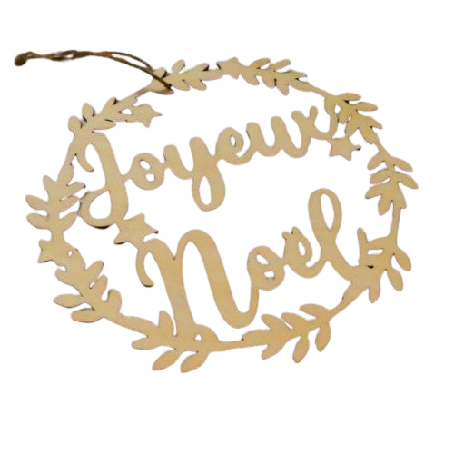 couronne joyeux noël en bois