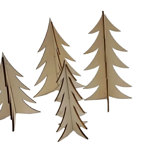 4 sapins en bois kit creation