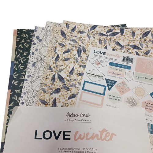 papier lot scrapbooking beatrice garnie love winter