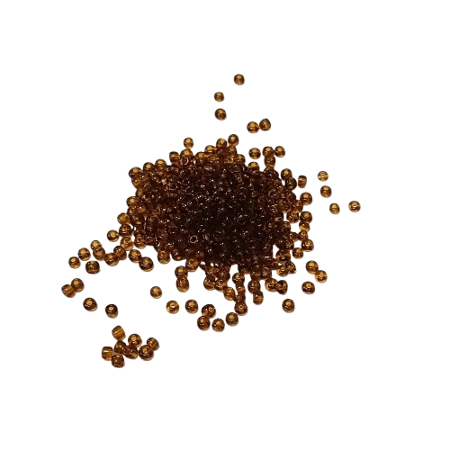 perles de rocailles 3 mm marron translucide