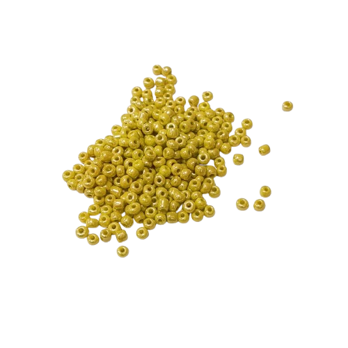 perles de rocailles 3 mm jaune nacrée