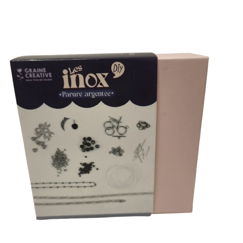 kit bijoux acier inoxydable argent graine creative
