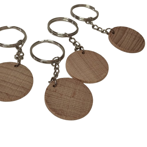 porte clés rond bois