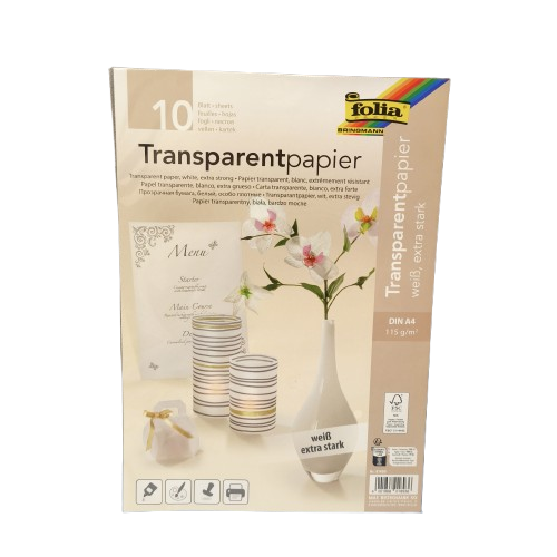 papier transparent blanc folia imprimable