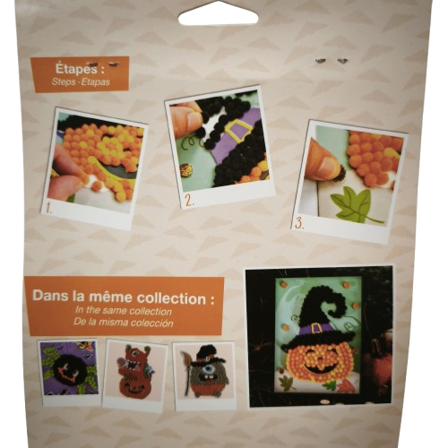 kit tableau citrouille pompons