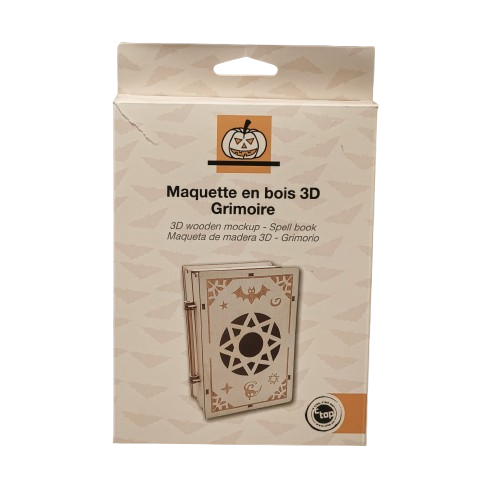 maquette grimoire en bois