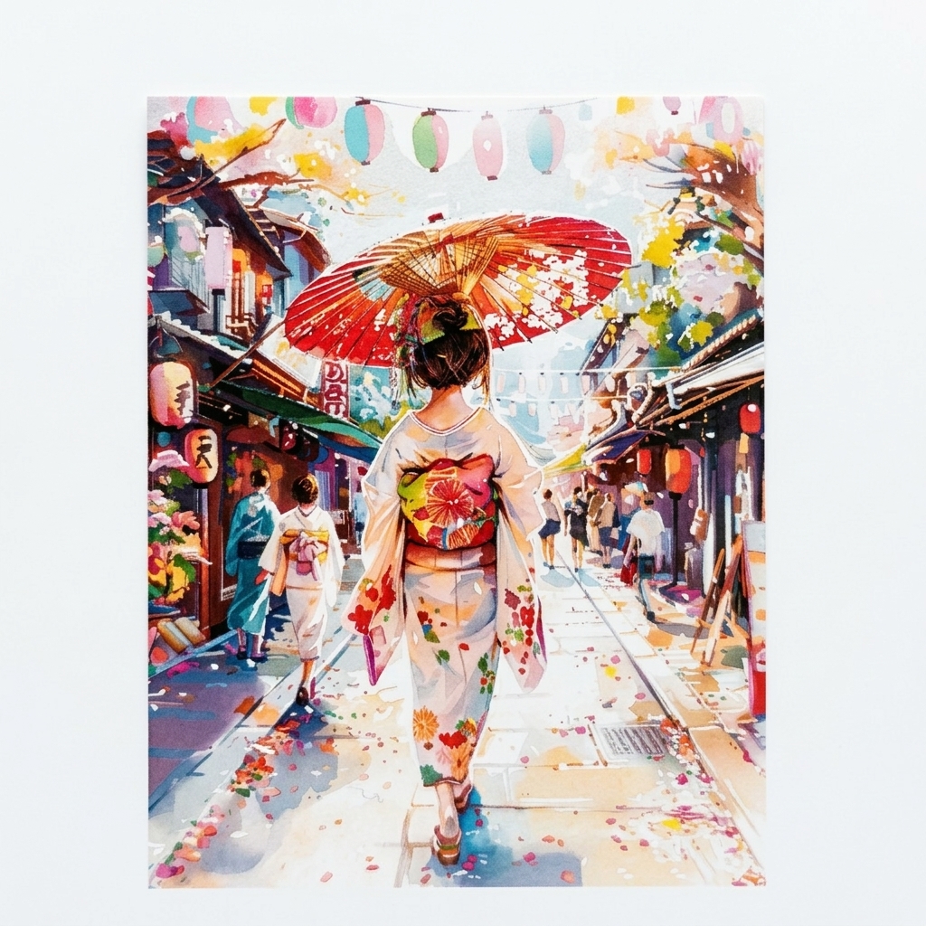 Broderie diamants Figure dArt Femme en Yukata