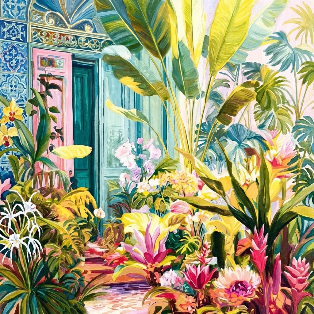 Peinture numéros Figure dArt porte tropicale