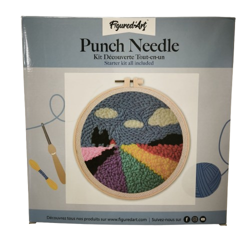 punch needle figure dart champ de lavande