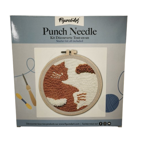 punch needle figure dart chat abstrait