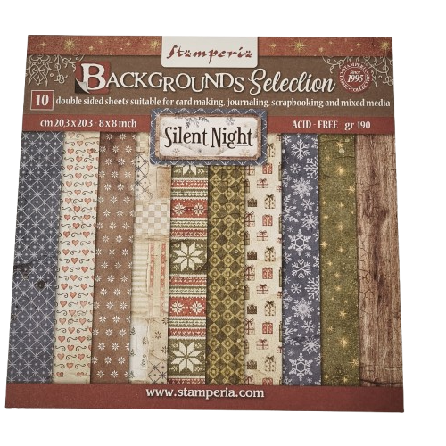 bloc papier stamperia 20x20 background silent night