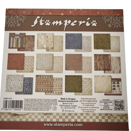 bloc papier stamperia 20x20 background silent night 2