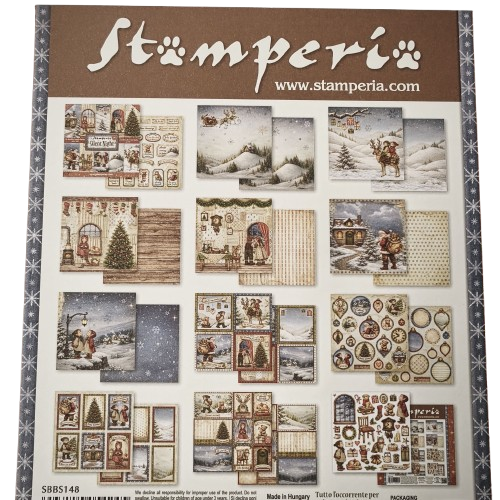bloc papier stamperia 20x20 silent night 2