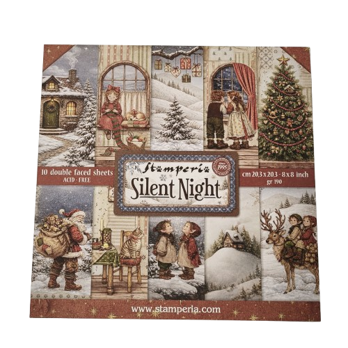 bloc papier stamperia 20x20 silent night