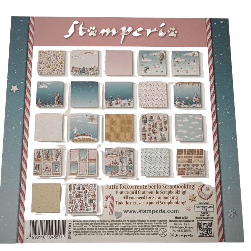 bloc papier stamperia 20x20 candy christmas 2