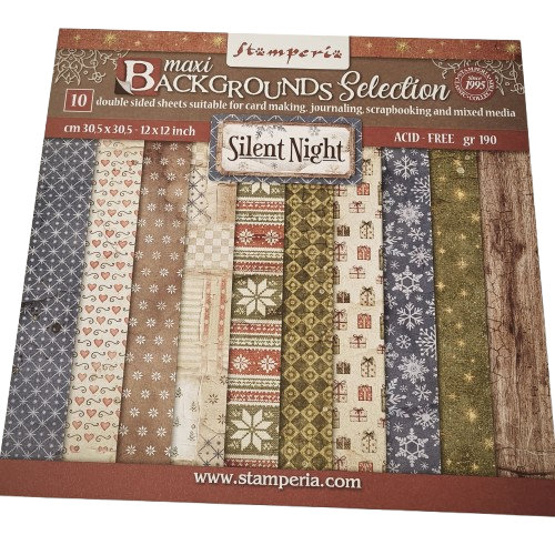 bloc papier stamperia 30x30 background silent night