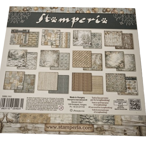 bloc papier stamperia 30x30 background white christmas 2