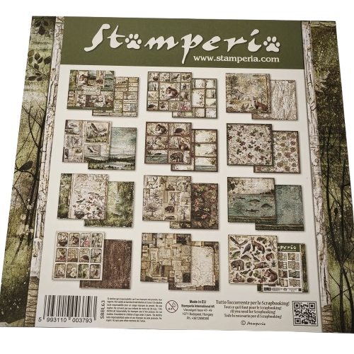 bloc papier stamperia 30x30 forest 2