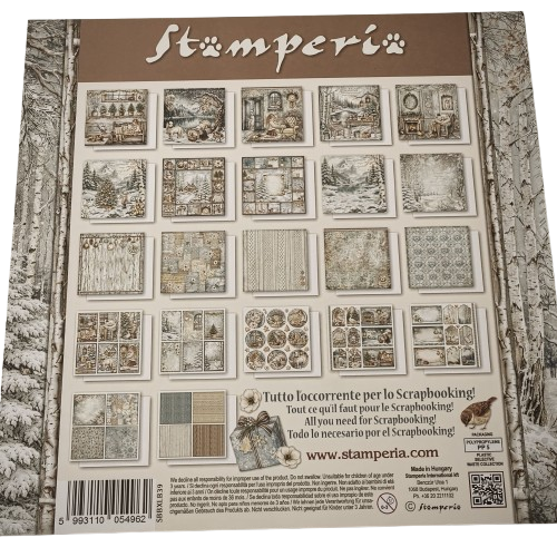 bloc papier stamperia 30x30 white christmas 2