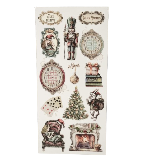 Rub on décalcomanie transfert stamperia alice in christmas