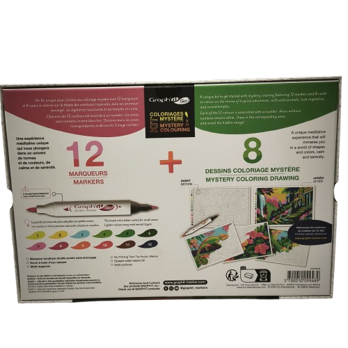 kit coloriage mystere aventure tropicale feutres à alcool