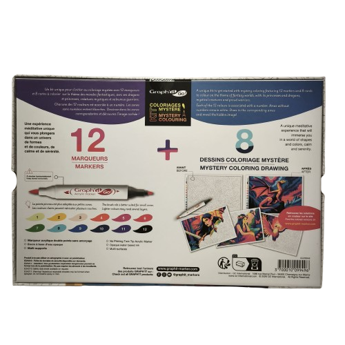 kit coloriage mystere fantastique feutre a alcool
