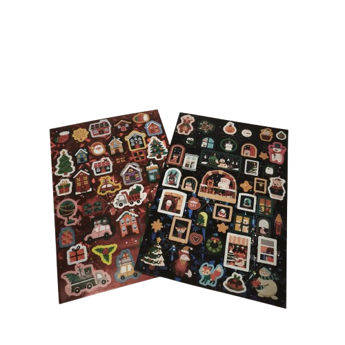 Stickers métallisées de noel