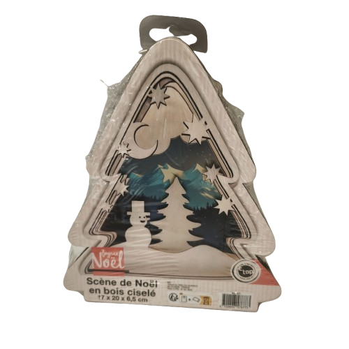 Maquette scène en bois forme sapin