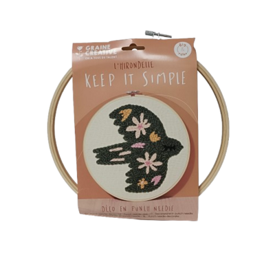 punch needle oiseau graine creative
