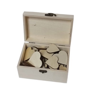 boite livre d'or coeur en bois