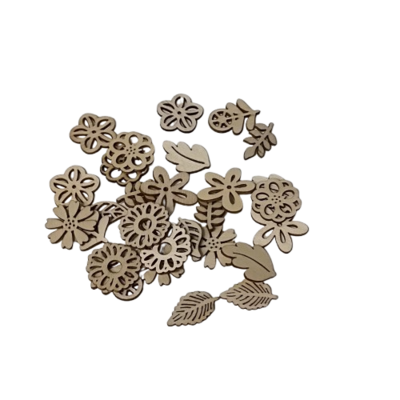 embellissements bois fleurs et feuilles