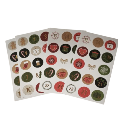 stickers ronds chiffres de l'avent artemio