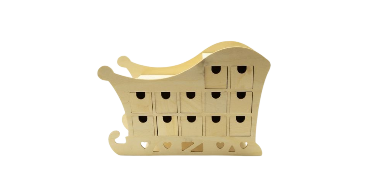 Calendrier de l'Avent Traineau en Bois - Spécial NOËL