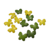 perles papillon jaunes et verte