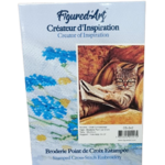 broderie point de croix chat conaisseur