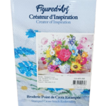 broderie point de croix bouquet colorés