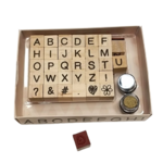 tampon scrapbooking en bois alphabet