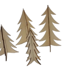 4 sapins en bois kit creation