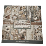 bloc papier stamperia 20x20 white christmas