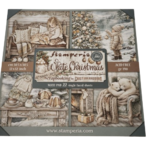 bloc papier stamperia 30x30 white christmas