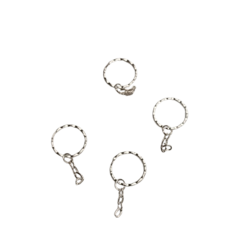 Lot De 50 Anneaux Porte-Clés Avec Chaîne – 25 Mm – Argenté – DIY Et Bijoux