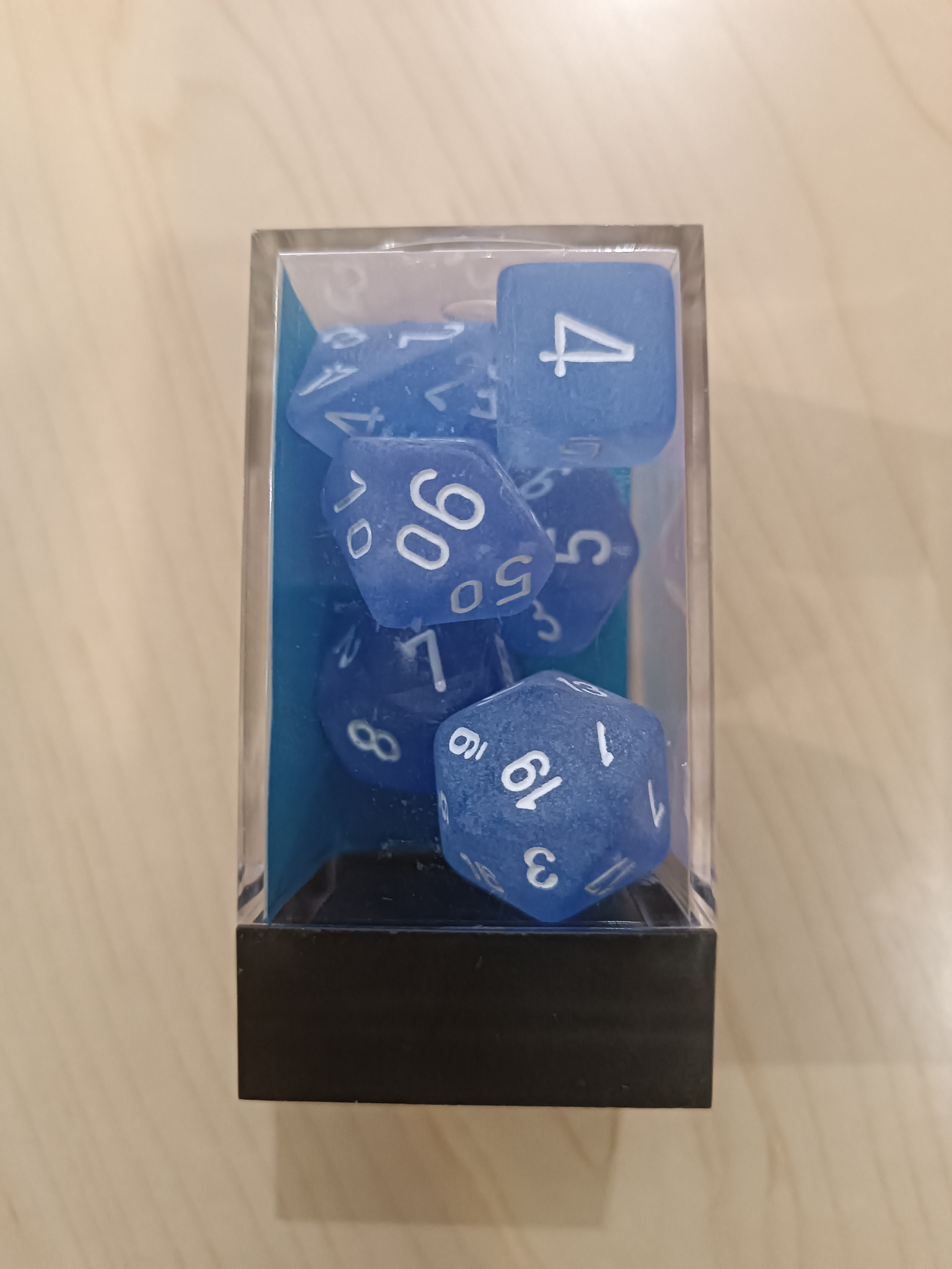 Set de 7 dés - Frosted - Bleu/Blanc