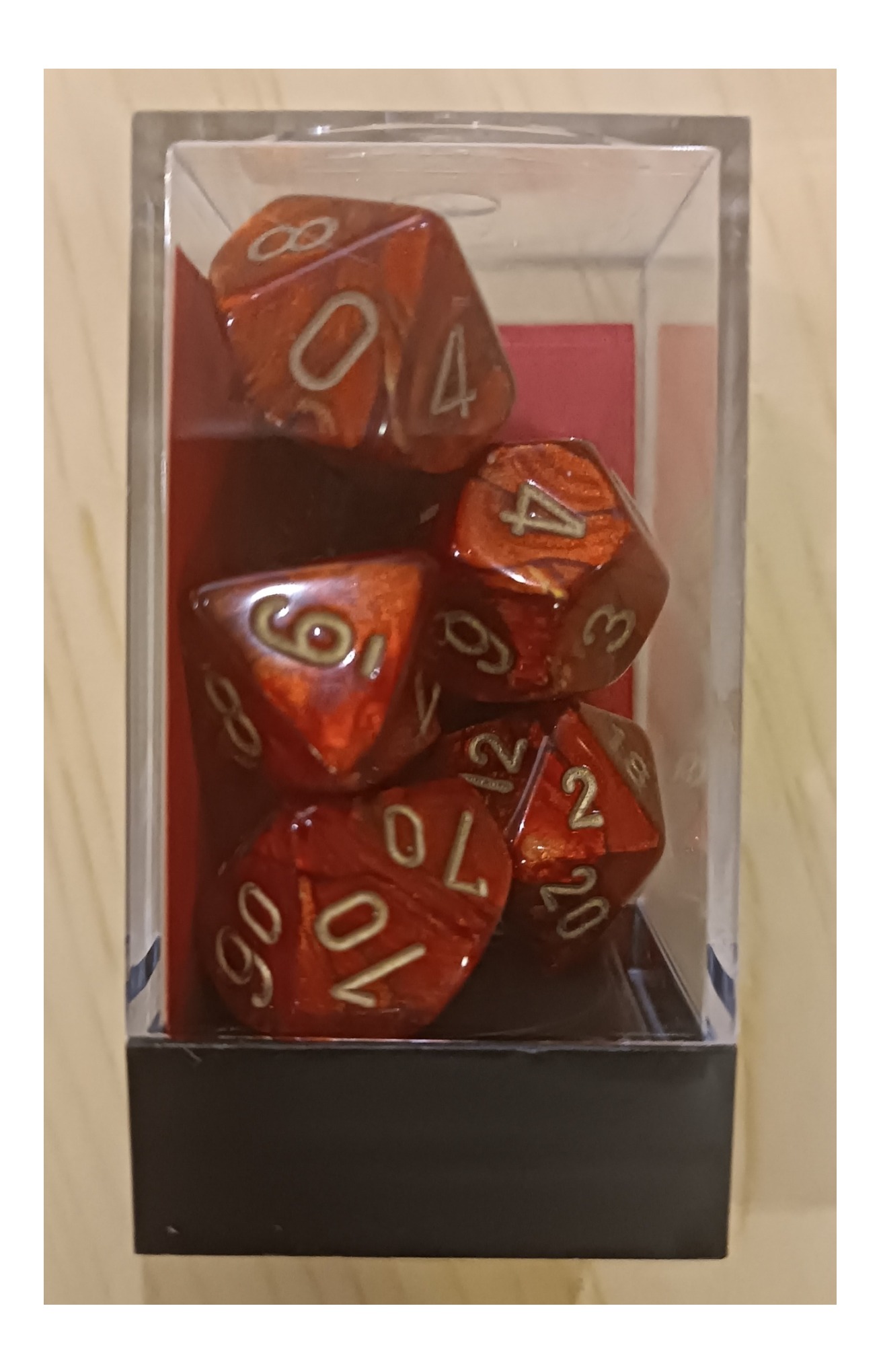 Set de 7 dés - Scarab - Scarlet/Or