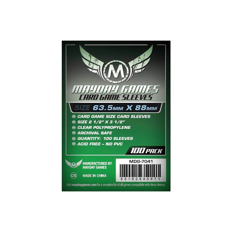 Sleeves Standard- 63.5 mm x 88 mm (x100)- Mayday Games