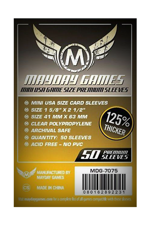 Sleeves Mini USA Premium- 41 mm x 63 mm (x50)- Mayday Games