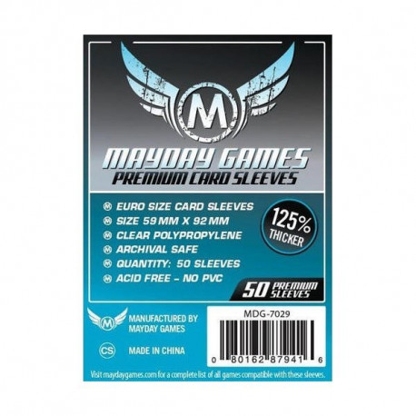 Sleeves Premium Card- 59 mm x 92 mm (x50)- Mayday Games