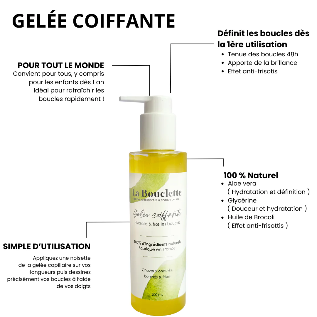 Gelée coiffante 100% naturels