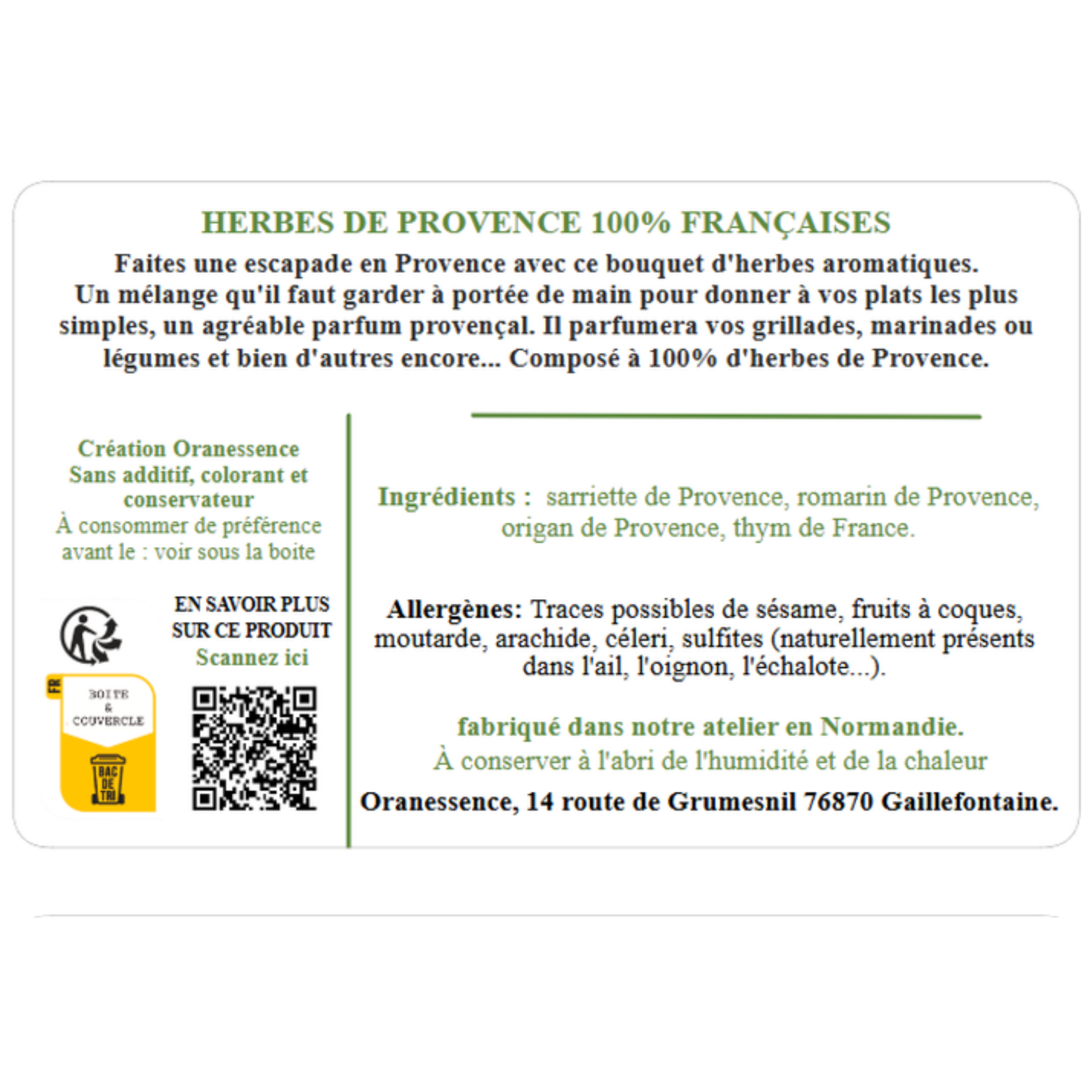 DOS HERBES DE PROVENCES FRANCAISES 2025