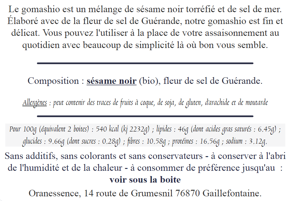 étiquette-valeur-nutritionnelle-gomashio-fleur-de-sel-guerande-oranessence